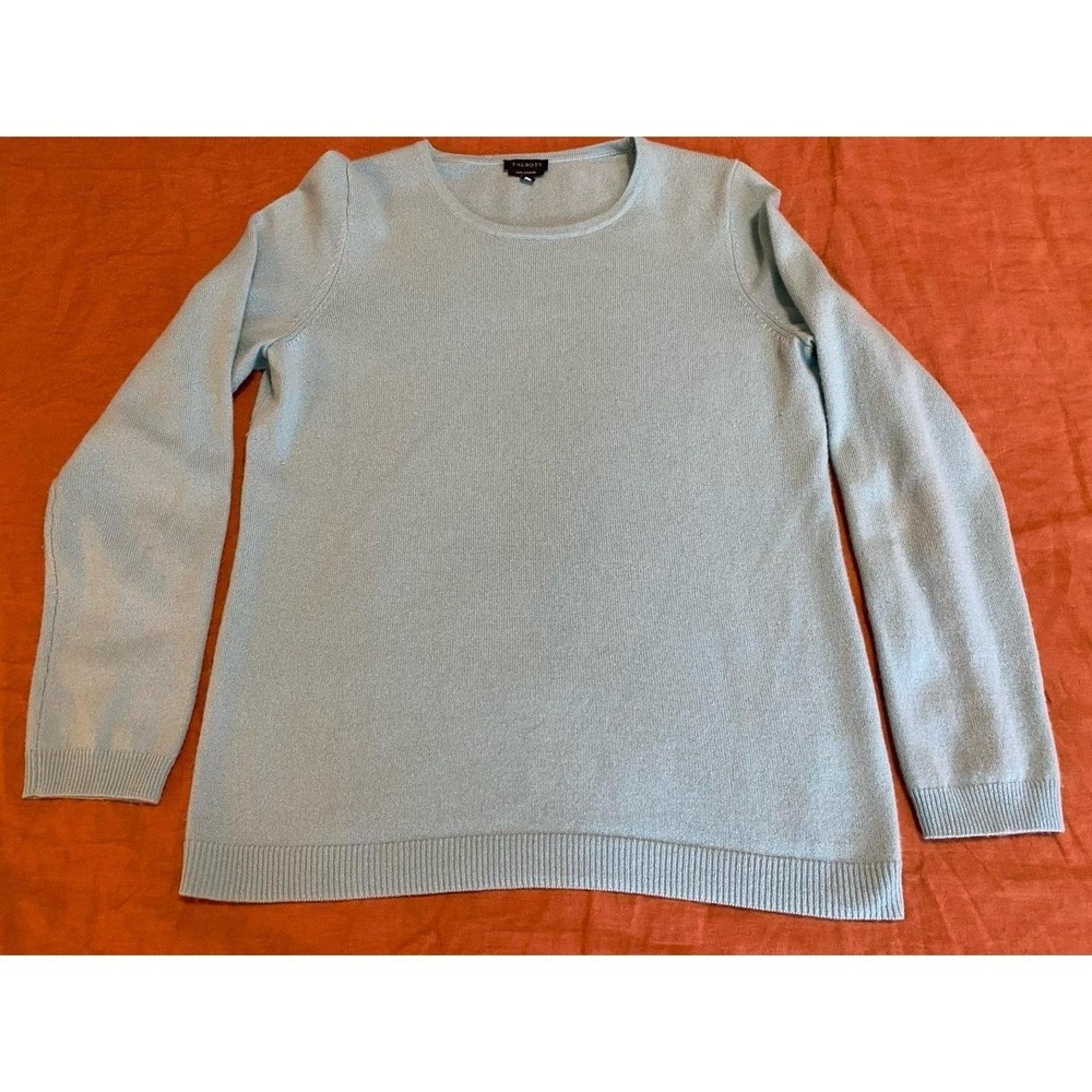 Talbots Sweater Cashmere Women Medium Blue sku46